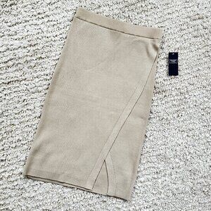 *NEW* Abercrombie and Fitch A&F Ribbed Knit Pencil Midi Skirt Faux Wrap sz XS P
